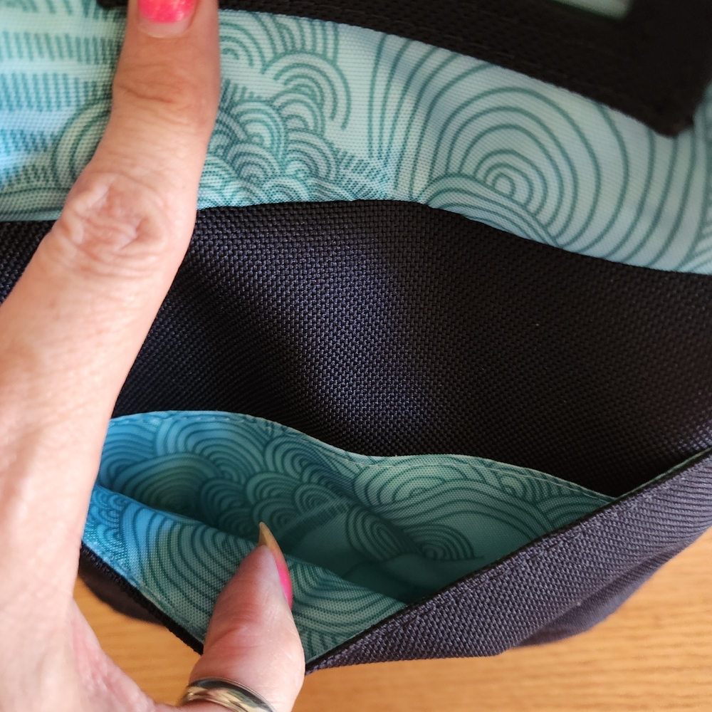 Haiku Black Crossbody Bag with Blue Accent - Picture 6 of 12